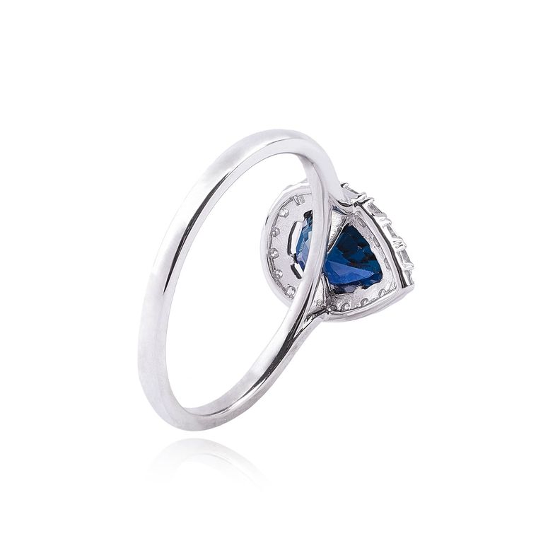 Anillo Oro Blanco 18kt Diamantes 20 Pts y 1,66 Quilates Zafiro-2