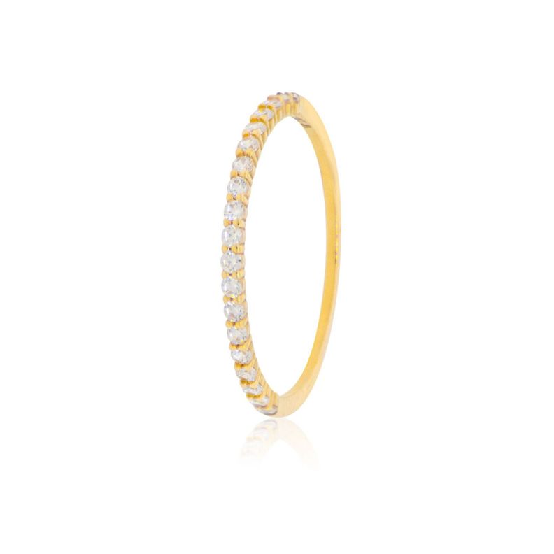 Anillo Compromiso de Oro 18Kt Delgado Medio Cintillo-0