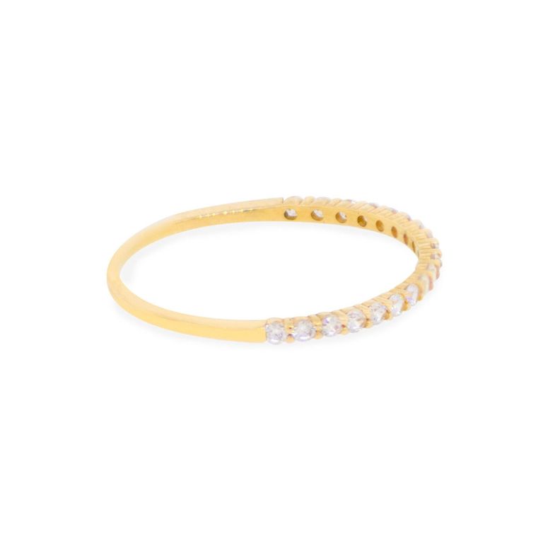 Anillo Compromiso de Oro 18Kt Delgado Medio Cintillo-2