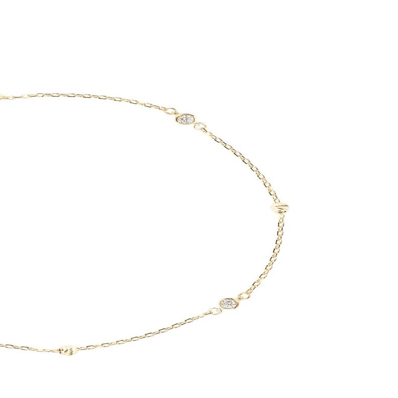 Pulsera de Oro 18kt Con 3 Circones Bolita-2