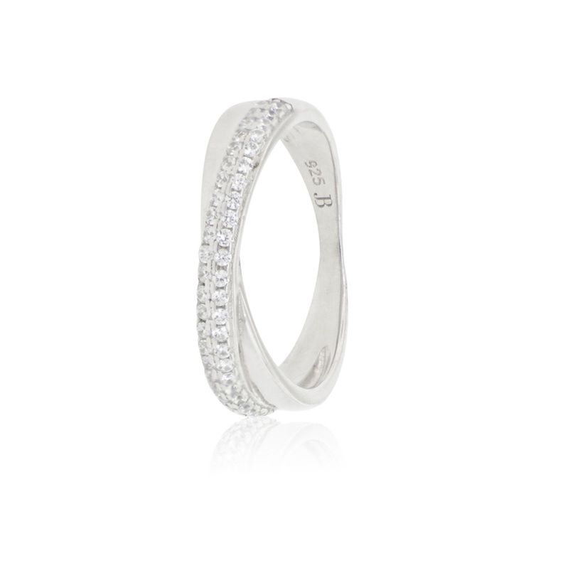 Anillo de Plata Esterlina 925 Entrelazado Circonitas-0