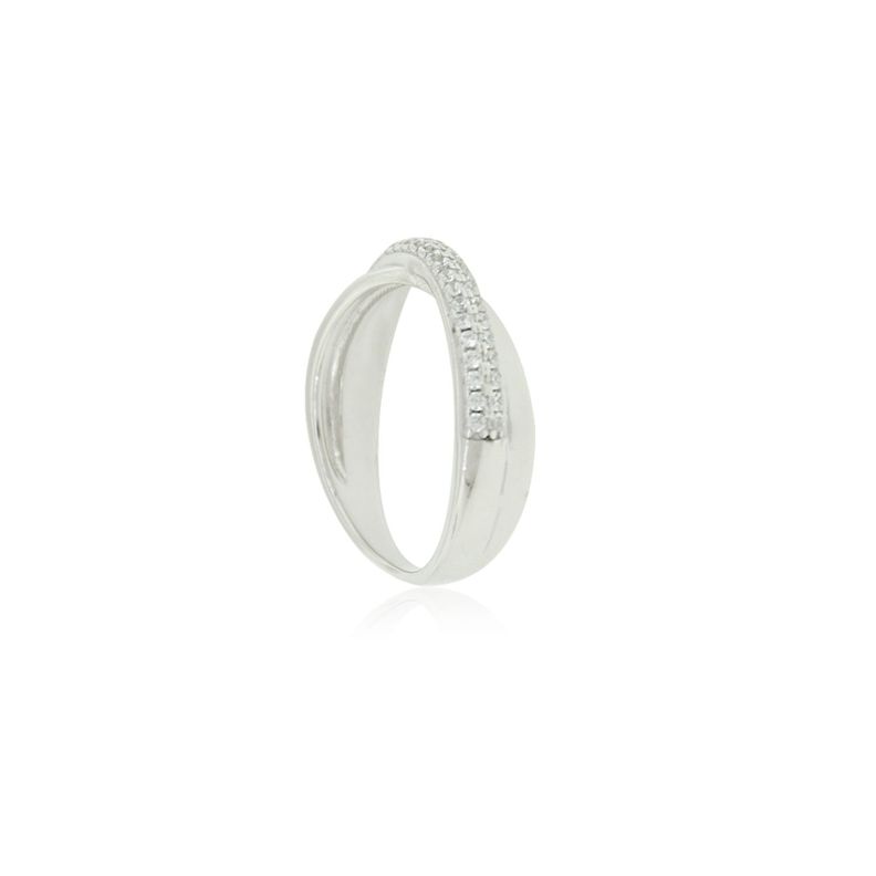 Anillo de Plata Esterlina 925 Entrelazado Circonitas-1