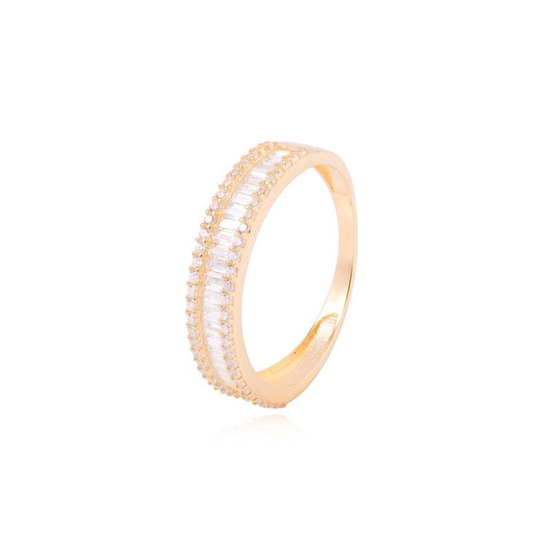 Anillo Compromiso de Oro 18Kt Doble Sendero-0