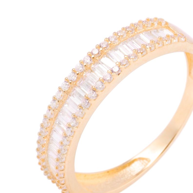 Anillo Compromiso de Oro 18Kt Doble Sendero-1