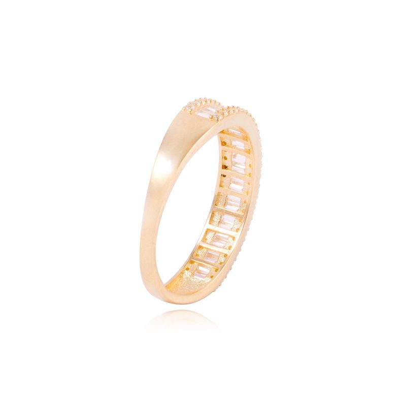 Anillo Compromiso de Oro 18Kt Doble Sendero-2