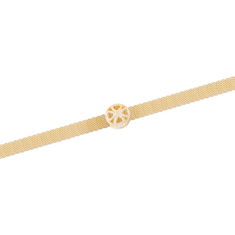 Dije de Plata broche Trébol con Circonita Revestido en Oro 18kt-2