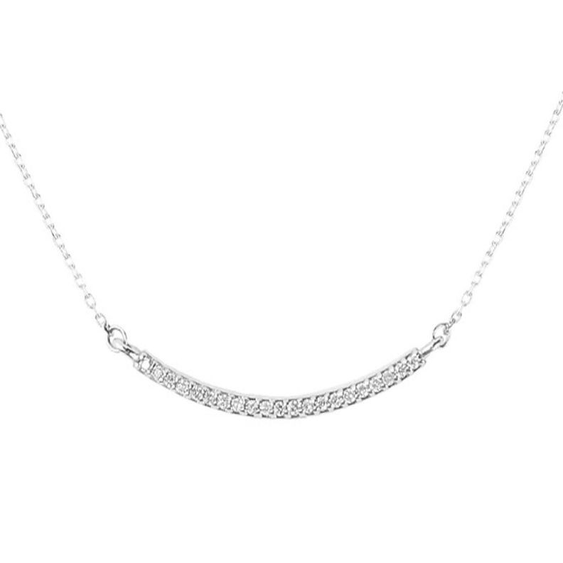 Collar de Oro Blanco 18kt con Diamantes 5pts Corte Brillante-1