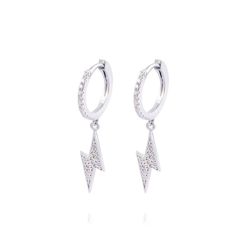 Aros de Plata Esterlina 925 Argollas rayos-0