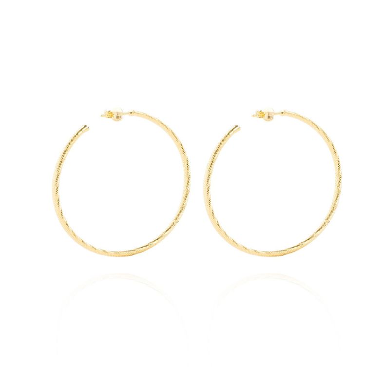 Aros de Plata Esterlina 925 Argollas  45mm Revestido en Oro 18kt-2