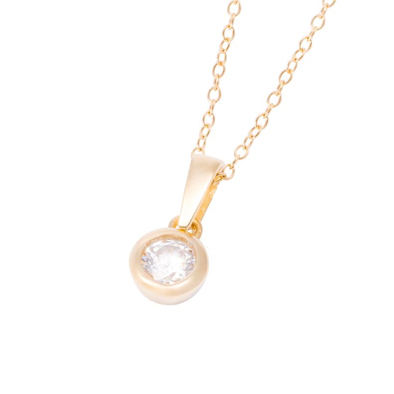 Collar de Oro de 18kt Circonita central-1