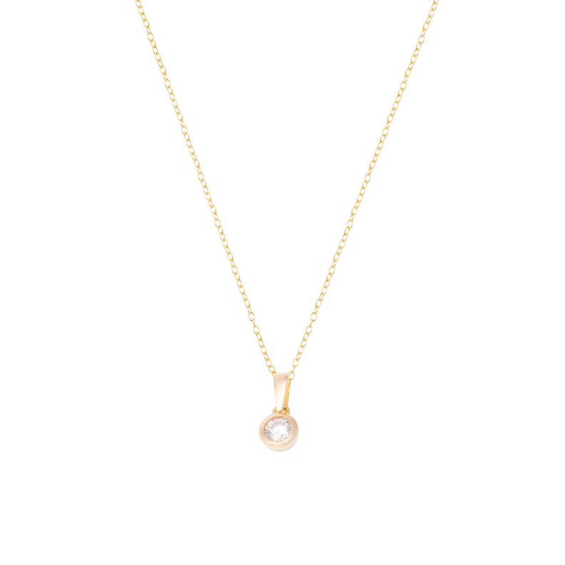 Collar de Oro de 18kt Circonita central-2