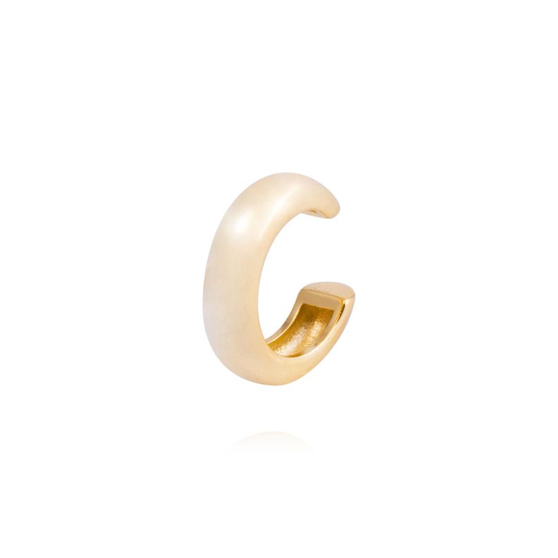Piercing de Plata Esterlina 925 Earcuff liso Bañado en Oro 14kt-0