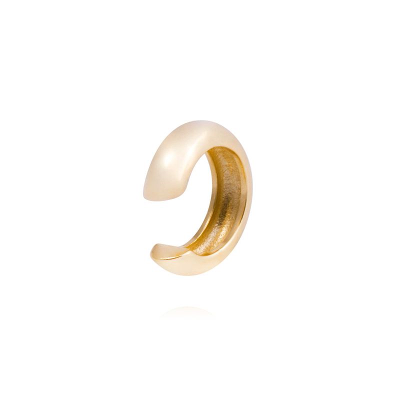 Piercing de Plata Esterlina 925 Earcuff liso Bañado en Oro 14kt-2
