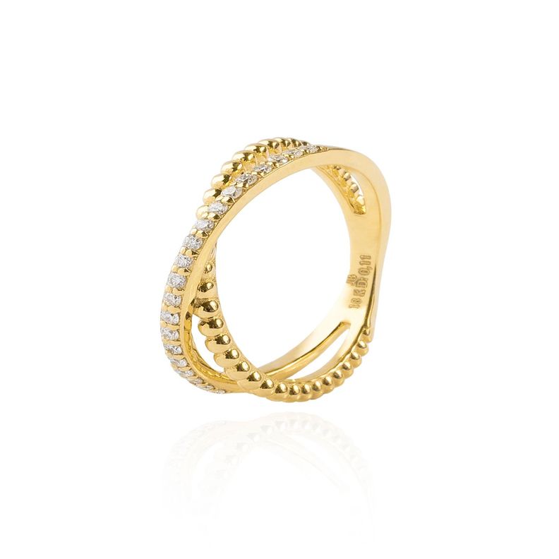 Anillo Oro Amarillo 18kt Diamantes de 11 Pts Corte Brillante-0