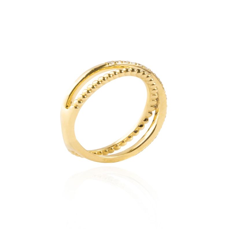 Anillo Oro Amarillo 18kt Diamantes de 11 Pts Corte Brillante-2