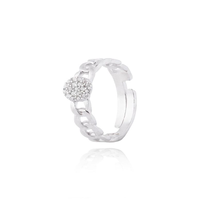 Anillo de Plata Esterlina 925 Ajustable Cartier Circon-0