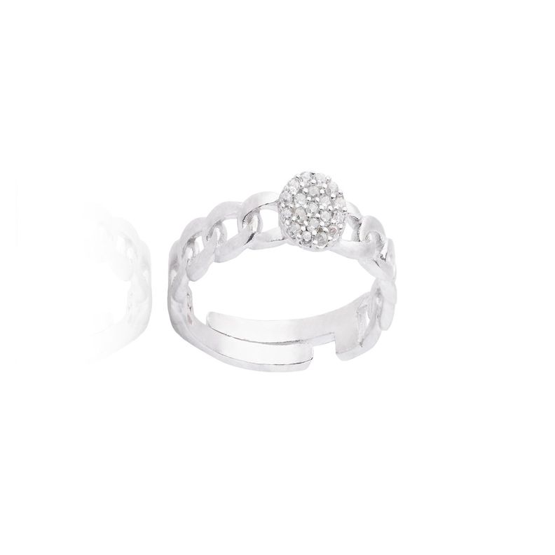 Anillo de Plata Esterlina 925 Ajustable Cartier Circon-2