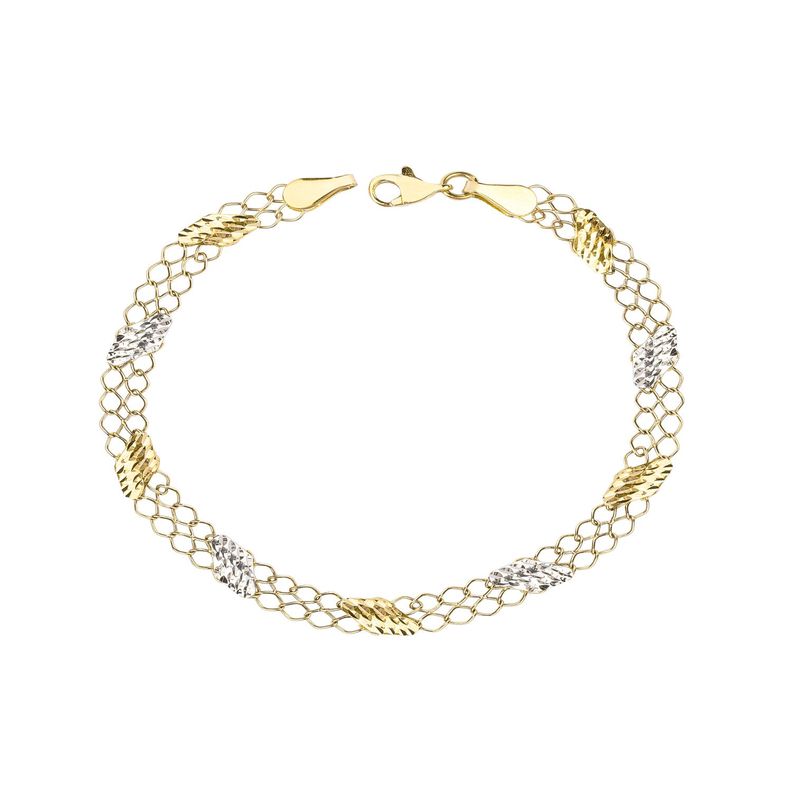 Pulsera de Oro 18kt Bicolor Doble-0