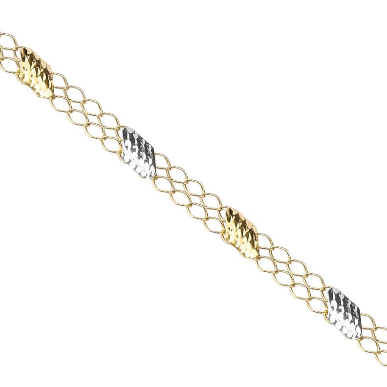 Pulsera de Oro 18kt Bicolor Doble-1