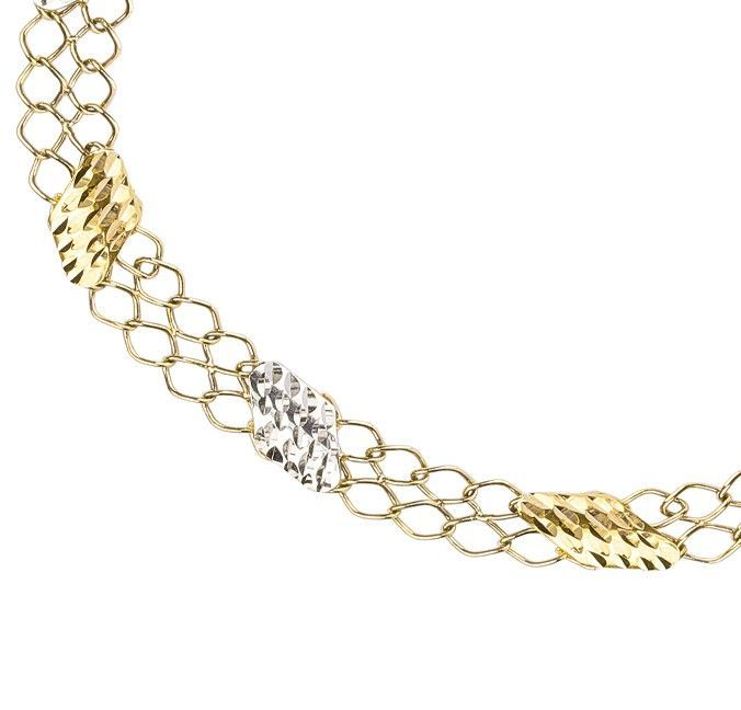 Pulsera de Oro 18kt Bicolor Doble-2