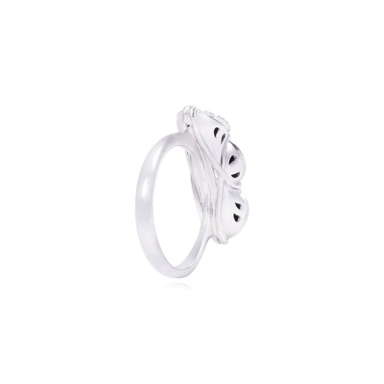 Anillo Compromiso Oro Blanco 18kt Tres Círculos Diamantes 1,02Qlts-2