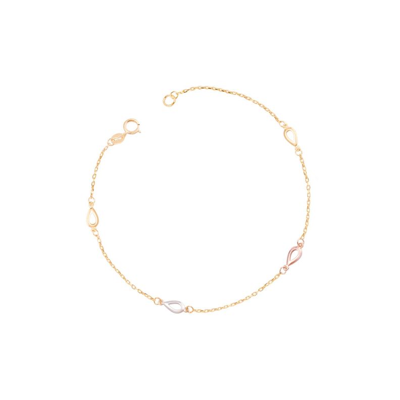 Pulsera de Oro 18kt Gotas Tricolor-0