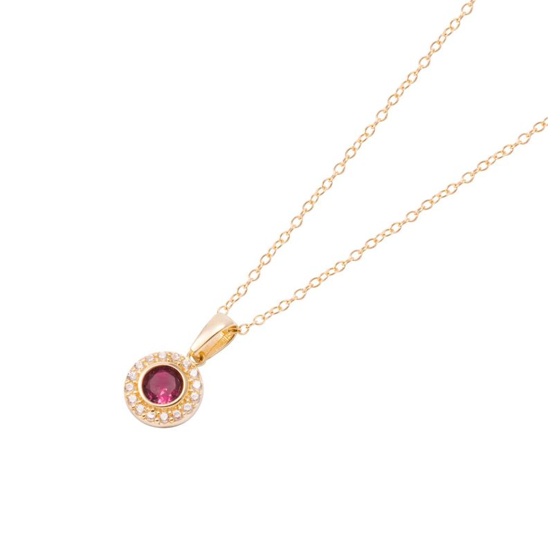 Collar de Oro de 18kt Circonita Rubí-0