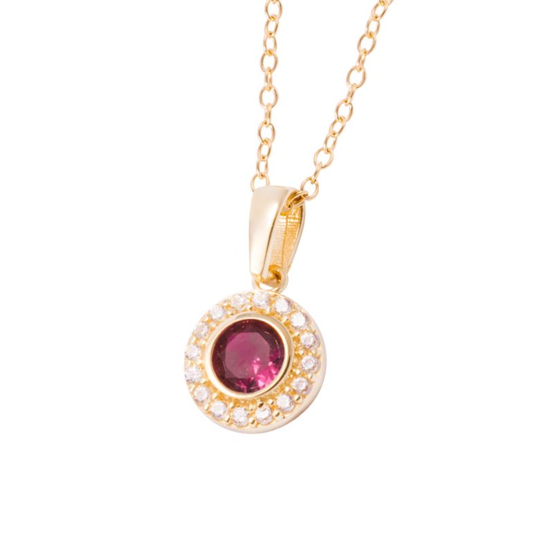 Collar de Oro de 18kt Circonita Rubí-1