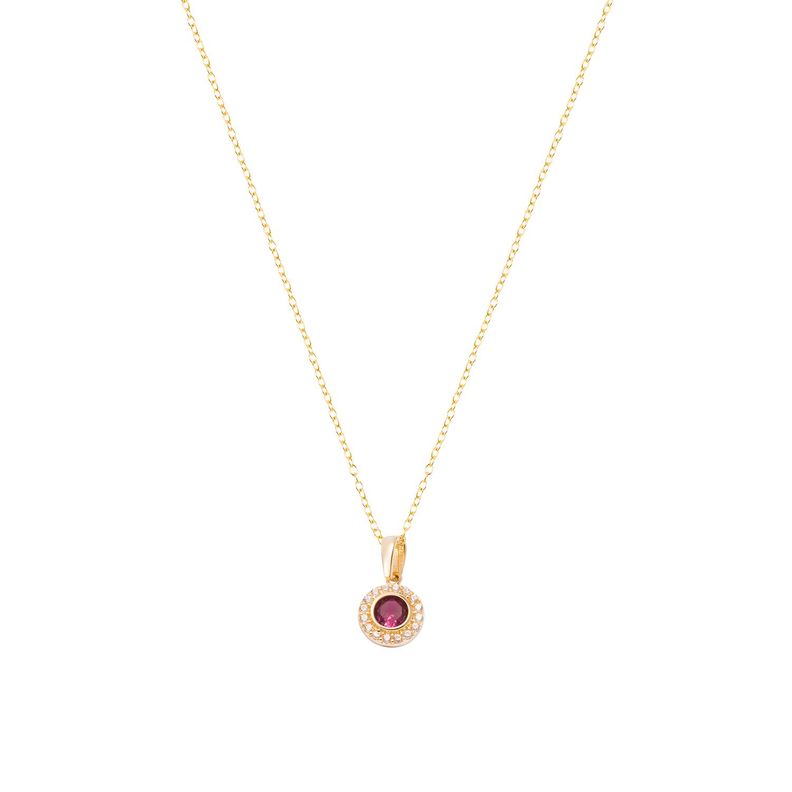 Collar de Oro de 18kt Circonita Rubí-2