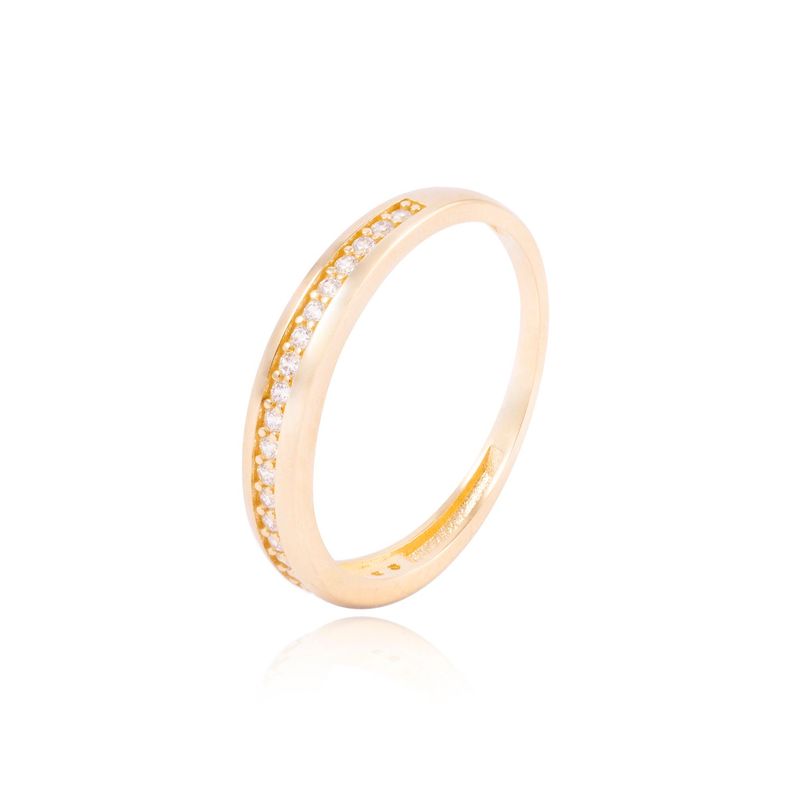 Anillo Compromiso de Oro 18Kt Circón Riel Ovalado-0