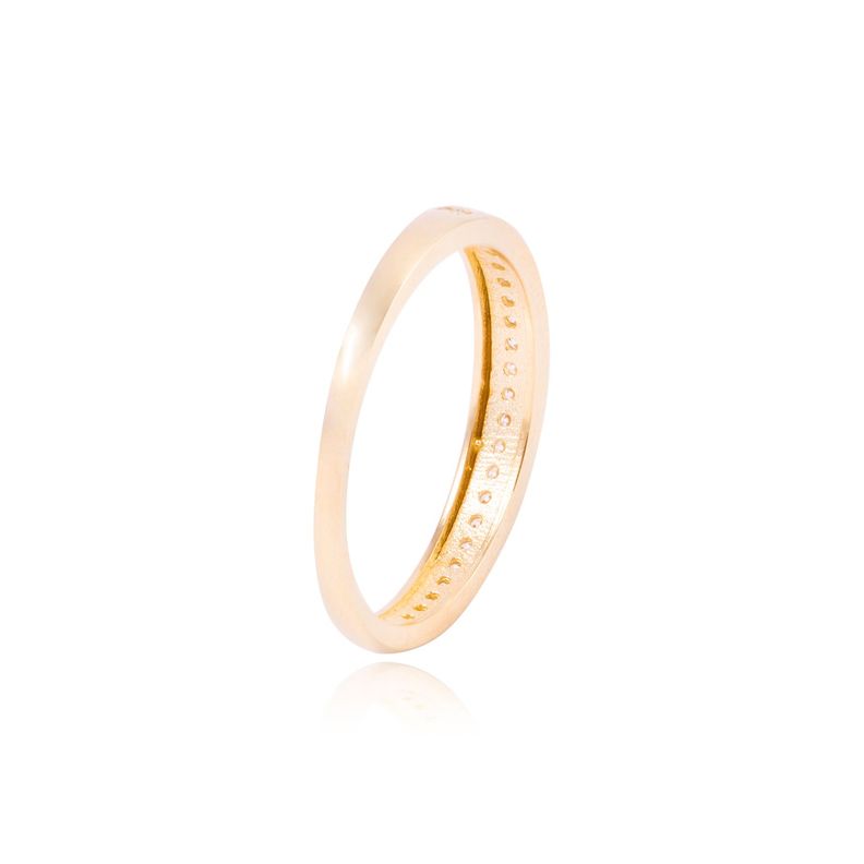 Anillo Compromiso de Oro 18Kt Circón Riel Ovalado-2