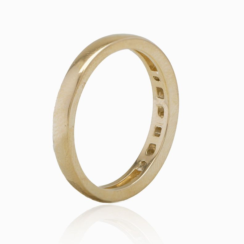 Anillo Oro Amarillo 18kt Diamantes 15 Pts Riel-2