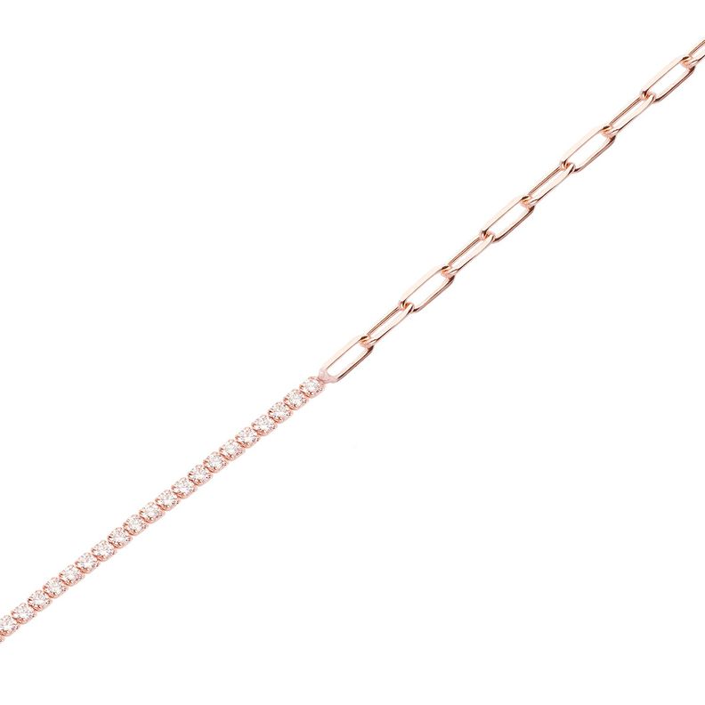 Pulsera Plata Esterlina 925 Medio Riel Rose Revestido-1