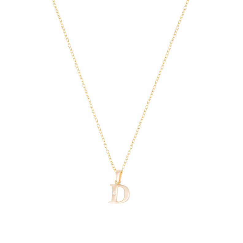 Collar de Oro de 18kt Circonitas letra D-2