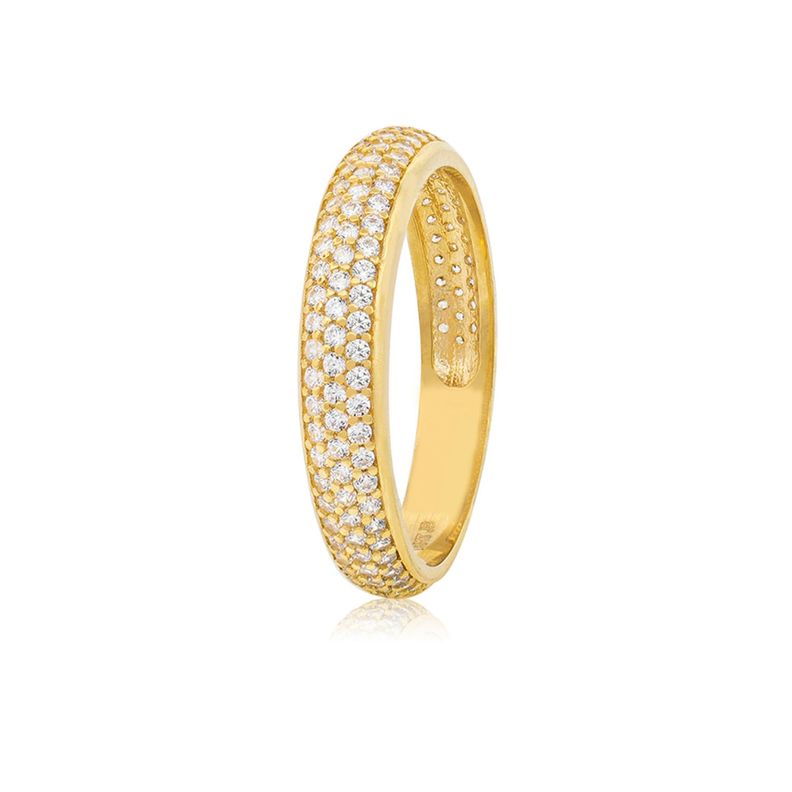 Anillo Compromiso de Oro 18Kt Bold 3 Fila Circonitas-0