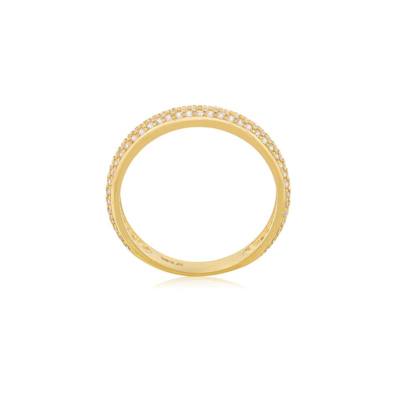 Anillo Compromiso de Oro 18Kt Bold 3 Fila Circonitas-1