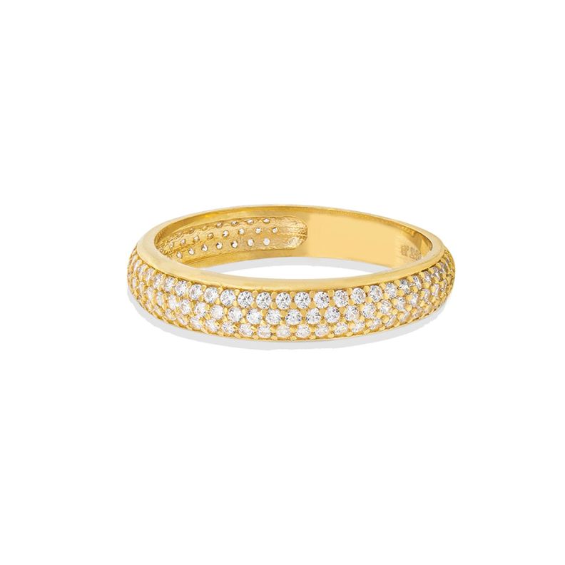 Anillo Compromiso de Oro 18Kt Bold 3 Fila Circonitas-2