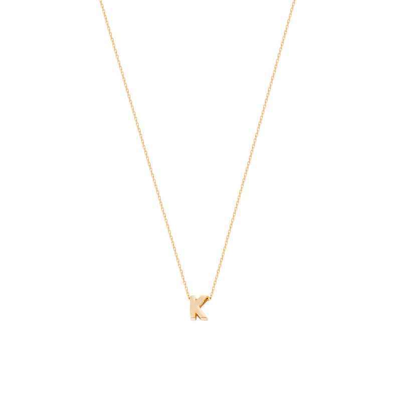 Collar de Oro 18kt Letra K-0