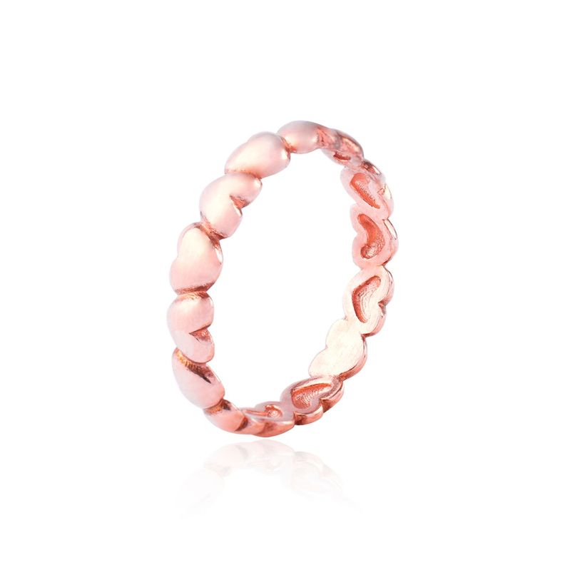 Anillo de Plata Esterlina 925 Corazones Rose-0