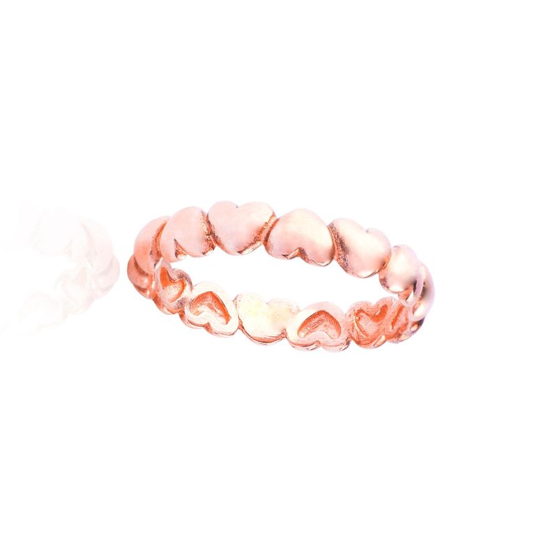 Anillo de Plata Esterlina 925 Corazones Rose-1