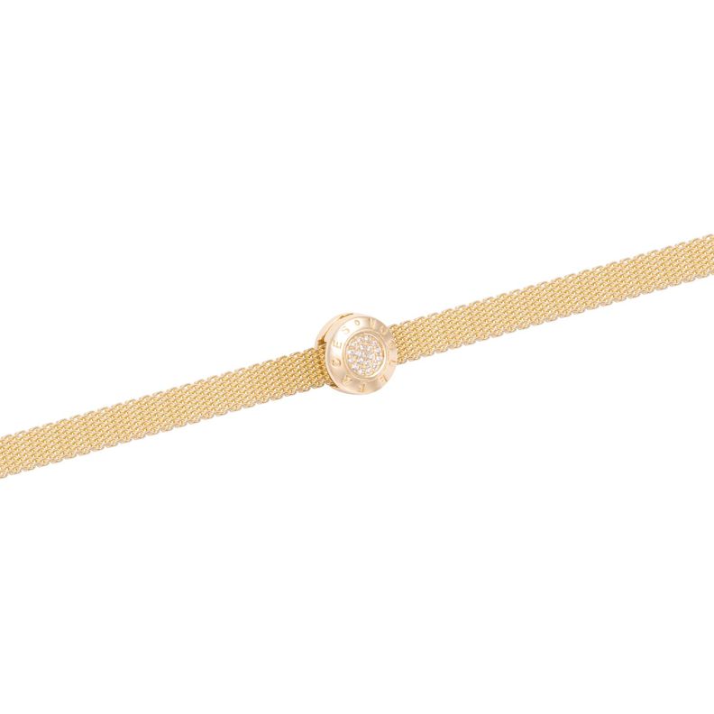 Dije de Plata broche Botón con Circonita Revestido en Oro 18kt-2