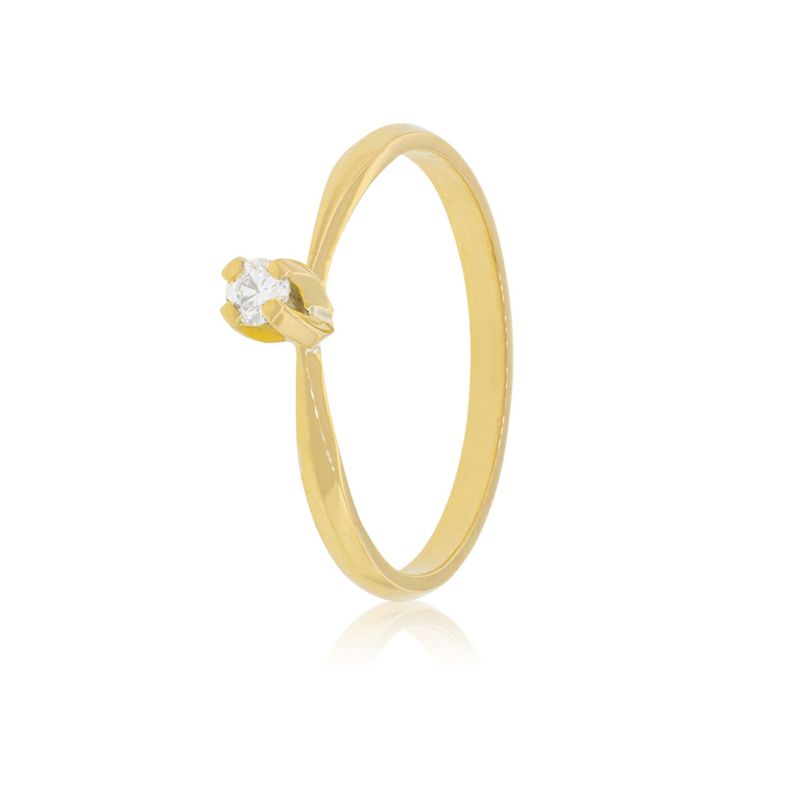 Anillo Compromiso Oro Amarillo 18kt Niza Solitario de 6ptos-0