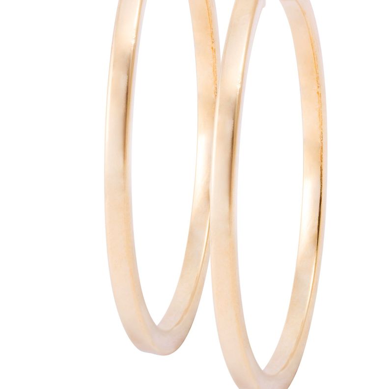 Aros de Plata Esterlina 925 Argollas 30mm Revestido en Oro 18kt-1