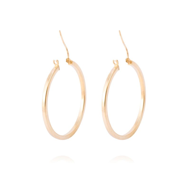 Aros de Plata Esterlina 925 Argollas 30mm Revestido en Oro 18kt-2
