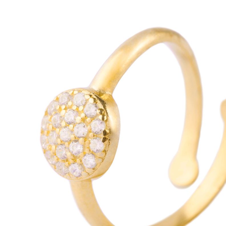 Anillo Plata Esterlina 925 Abierto Circulo Revestido en Oro 18kt-1