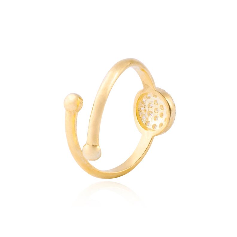 Anillo Plata Esterlina 925 Abierto Circulo Revestido en Oro 18kt-2