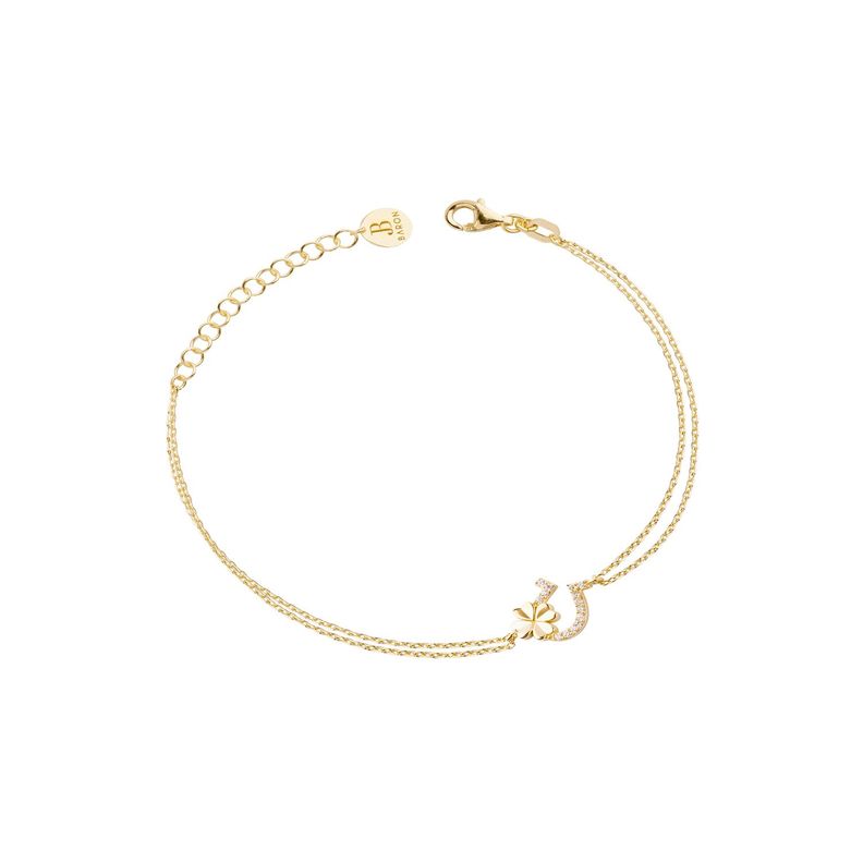 Pulsera Plata Esterlina 925 Suerte Circonita Revestido-0