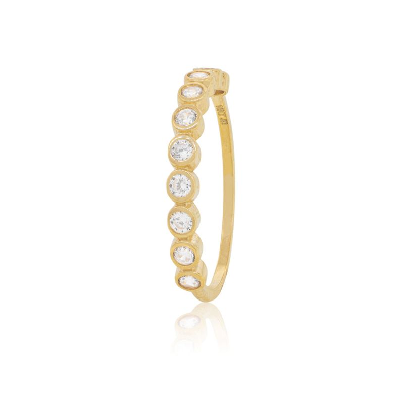 Anillo Compromiso de Oro 18Kt Puntos de Luz Circon-0