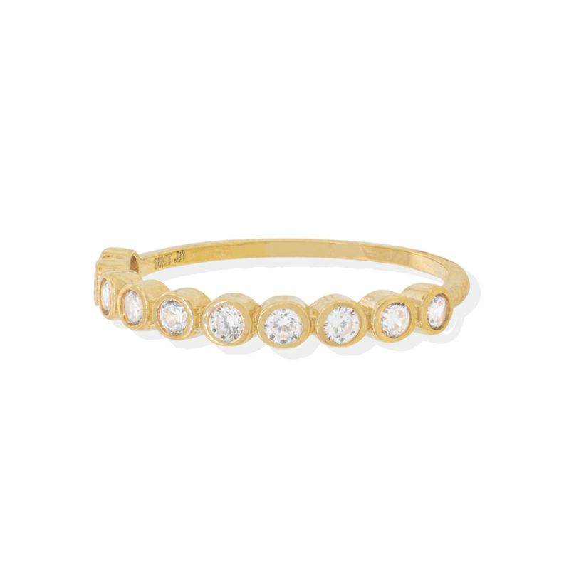 Anillo Compromiso de Oro 18Kt Puntos de Luz Circon-1