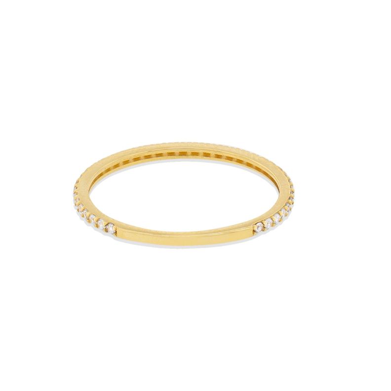Anillo Compromiso de Oro 18Kt Cintillo Circon 1 Fila-1